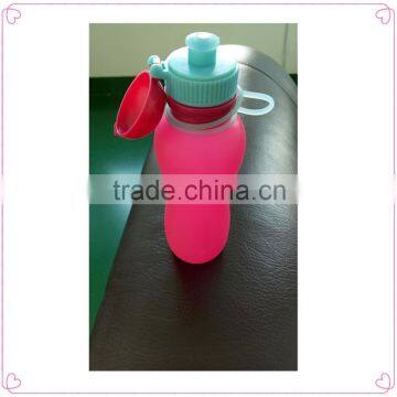 550ml folding silicone water bottle ,Soft hot sale travel water bottle, Shatterproof Water Bottle