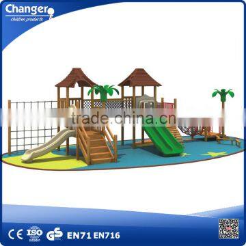 Preschool outdoor wood children playground equipment from china