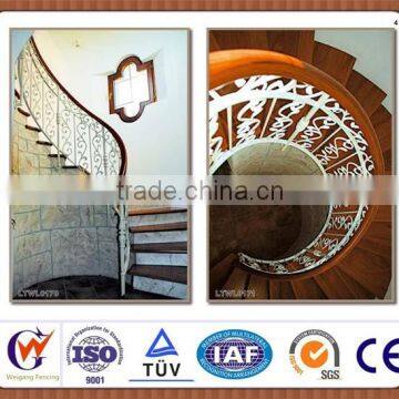 Antique curved wrought iron railings for stair