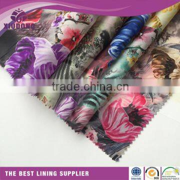 flower/Floral pattern 210T paper printing/hot transfer printing lining fabric for garment