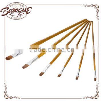 Hot Sale 6pcs Filbert Wooden Handle Horse Hair Bristle Professional Artist Oil Painting Brush Set for Artist Oil Painting