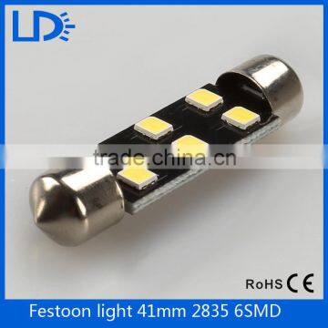 Festoon led Panel Light 6 SMD 2835 LED 41mm Car Reading Interior Map Roof light 12V white Car Dome Led Light