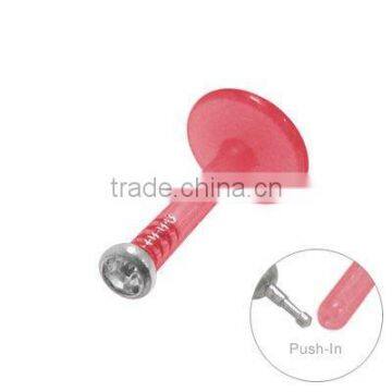 Red Flexible Labret Monroe with Clear Gem Body Piercing Jewelry