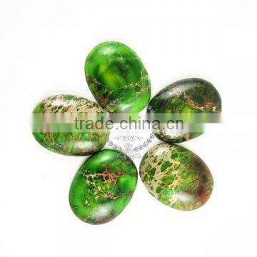 30x40mm big oval forest green imperial jasper cabochon beads,gemstone pendant cabochon stone beads set for rings,4120033