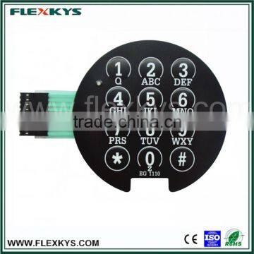 Embossing key 2.54mm female connector poly dome tactile feedback membrane keyboard