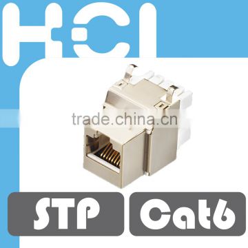 Network Solution Cat6 UL 180Degree STP Shielded Modular Keystone Jacks