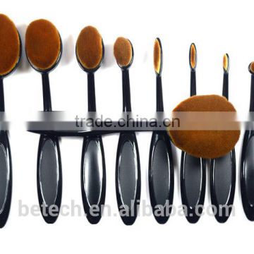 10Pcs Oval Toothbrush Shaped Foundation Facial Makeup Brushes Kit