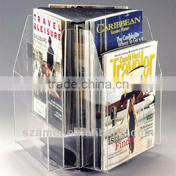 Customized acrylic countertop magazine Display rack