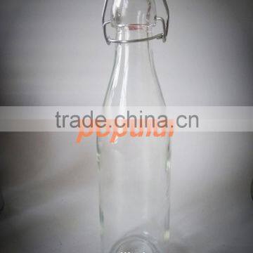 round clear olive oil glass bottles with plastic lids