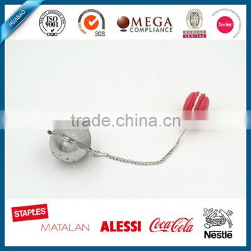 Food grade stainless steel tea infuser strainer with hanging resin tip