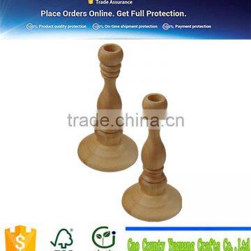 China supply unfinished wood candle holder wholesale