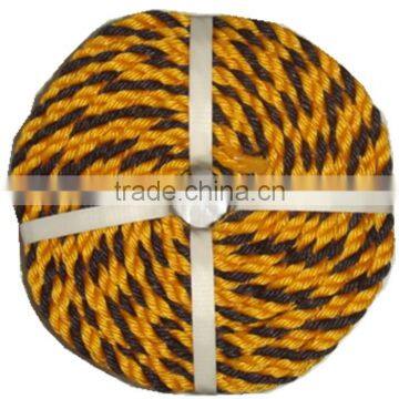 black yellow 6mm diameter pe tiger rope