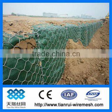 Green pvc coated hexagonal wire mesh/chicken wire mesh/gabion mesh