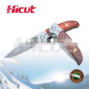Damascus Steel Folding Knife with Liner Lock