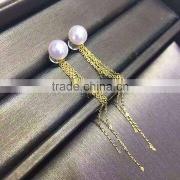 Gold latest design of pearl earrings for fashion women