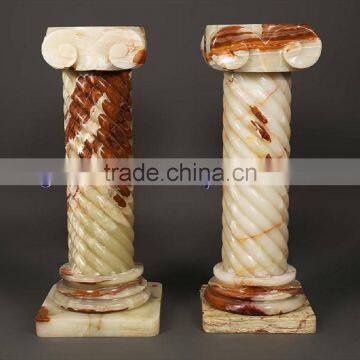 Wholesale LIGHT GREEN ONYX COLUMNS PILLARS CARVED TOP photo-6