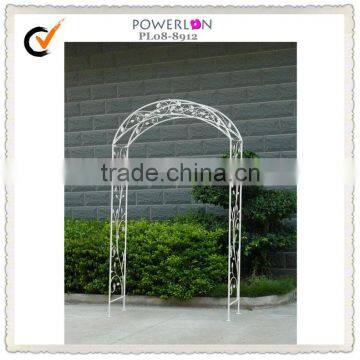 White shabby chic garden iron arch