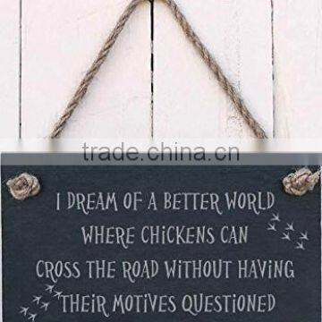Decorative Natural Slate Hanging Sign ,welcome Plaque