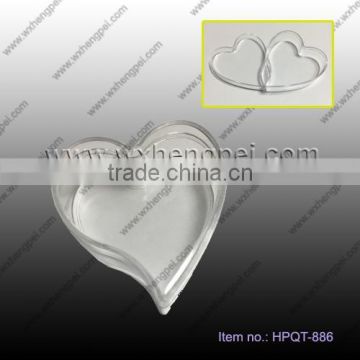 Cleverish portable cute transparent heart-shaped plastic storage jewelry wedding box kit