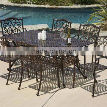 7-piece Dinning Set Extendable Long Table Set Cast Aluminum Outdoor Garden Furniture photo-2