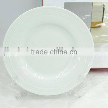 white porcelain embossed plate