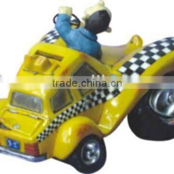 Polyresin yellow cartoon cars model