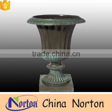 Wholesale simple design round indoor bronze flowerpot with base NTBF-FL003L