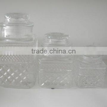 China Square Crystal Sealed Glass Jar With Glass Lid photo-1