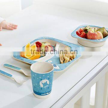 BSCI Audit Biodegradable Eco Bamboo Fiber Kids Dinner Set photo-3
