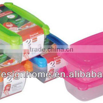 2 PCS FUCHSIA, TURQUOISE, LIME GREEN, ORANGE 0.75L RECTANGULAR PP PLASTIC FOOD CONTAINER