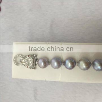 AA 8-9mm Purple Freshwater Pearl Bracelet photo-3