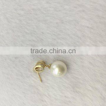 8-8.5mm Natural Japanese Pearl Real 14K Gold White Akoya Pearl Earrings photo-3