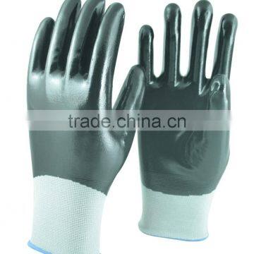 NMSAFETY 13 gauge grey nitrile coating safety wrok gloves good performance