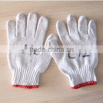 Safety White Cotton Working Knitted Gloves From Guangzhou Supplier