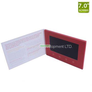 showcase company service 7'' lcd video greeting card for business gifts