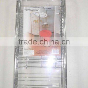 3-tier Metal Storage Cart Shelf Rack With Wheels for Home&Kitchen photo-2