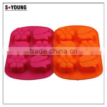 11036 Six Cavities Three Different Flower Shaped Promotional Gift Silicone Cake Mold photo-4