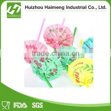 Decorative plastic drinking straws with umbrella