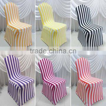 Hot sale elastic spandex stripe chair cover for wedding decoration banquet decoration