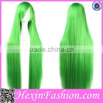 2016 Green Long Straight Streak Hair Color Wig photo-2