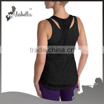 Feminine Touch Yoga Tank Relaxed Cotton Burnout Fitness Tank photo-2