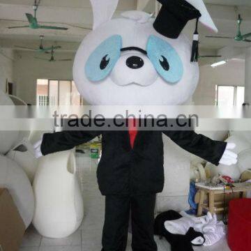 Doctor Rabbit Mascot Costume/Fur Rabbit Mascot Costume for education