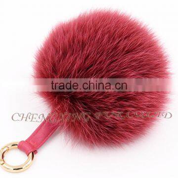CX-A-63 Fluffy Fashion Cute Ball Keychain Rabbit Genuine Fox Fur Pompom photo-6