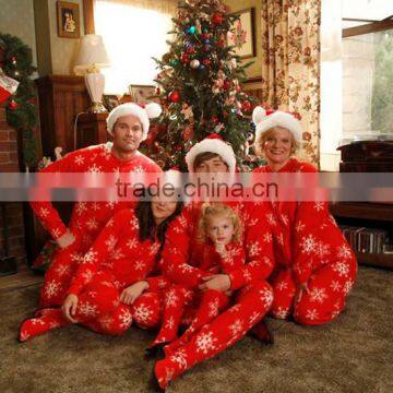 High Quality 100% Cotton Winter red kids clothing Family look red wholesale christmas pajamas