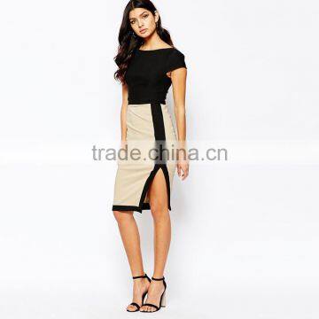 2 in 1 Pencil Dress With Cap Sleeve and Side Split photo-4