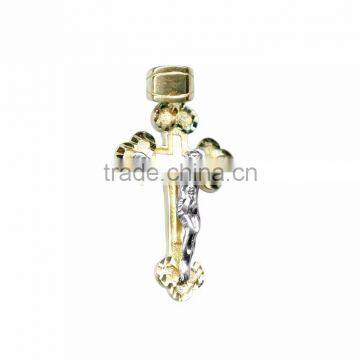 Two tone plated Cross Crucifix pendant