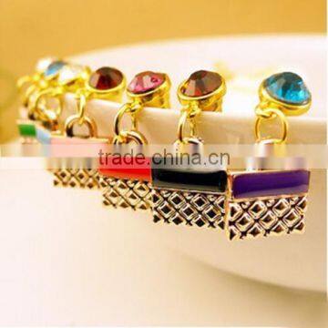 New design handbag earphone dustplug charm for girls anti dust plug with crystals