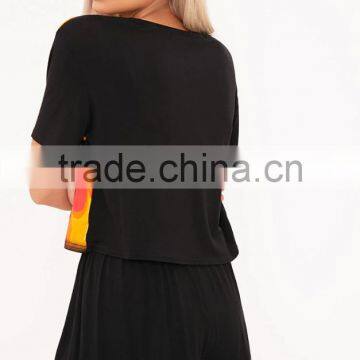 Wholesale Bulk Women Cotton Short Pajamas Summer Pyjama Set With Private Design Black PJ Set photo-2