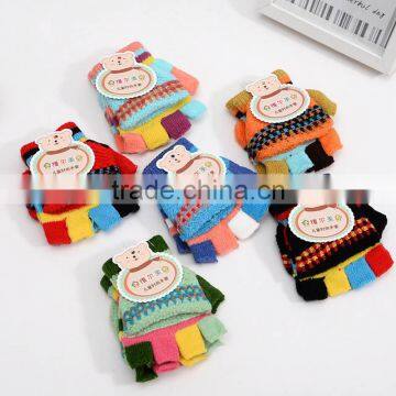 TC13023 Wholesale Knit Kids Gloves New Style Cheap Winter Fleece Long Gloves for Kids photo-4