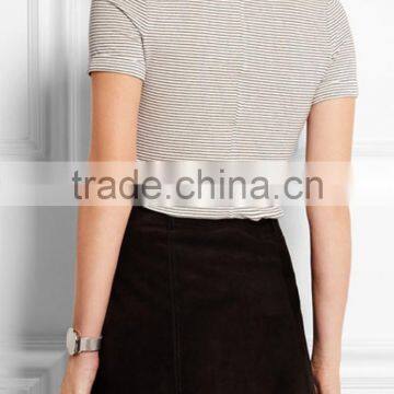 Striped Stretch-jersey Polo Shirt Women Wholesale photo-3